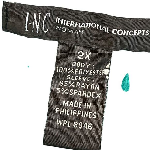 INC International Concepts Satin Long Sleeve Moto Jacket Asymmetrical Green 2X - Picture 16 of 16